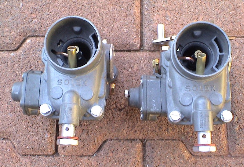 Restored single-barrel Solex carburetors